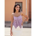 thumbnail image 5 of LMLYSoH Womens Lace Babydoll Tank Tops Stylish Solid Mesh Loose Hem V Neck Spaghetti Strap Camisoles, 5 of 9