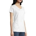 thumbnail image 2 of Hanes Women's Slub Jersey Shirred V-Neck T Shirt, 2 of 5
