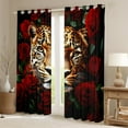 thumbnail image 2 of Manfei 3D Cheetah Leopard Curtains 2-Pack (42x63), Red Rose Kids Window Curtains, 2 of 6