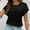 Black, variant on BAODANN Women Fashion Solid Top Hollowed Out Breathable Short Sleeve T Shirt Loose Fit Athletic Tops for Women Tee Shirts Girls Casual Short Sleeve Tops for Women Woman Lose Shirt Woman Tee