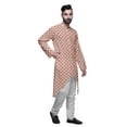 thumbnail image 2 of Atasi Cotton Slub Printed Fashion For Men Asymmetric Button Down Kurta For Men, 2 of 5