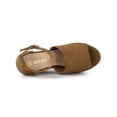 thumbnail image 4 of BLISSFUL STEP Espadrilles Platform Heels Wedge Sandals Brown 6, 4 of 8