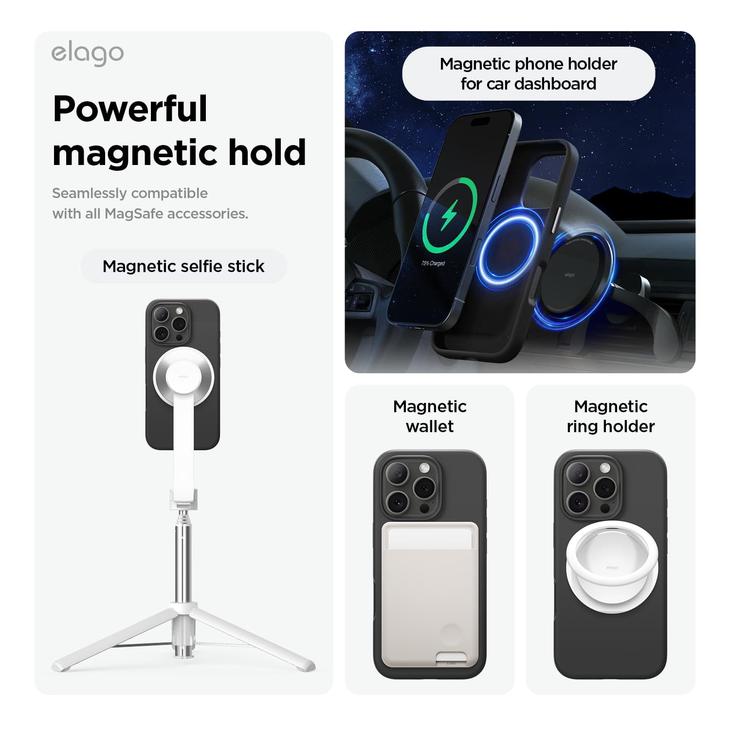 elago Magnetic Silicone Case Compatible with iPhone 16 Pro Case 6.3 Inch Compatible with All MagSafe Accessories - Built-in Magnets, Soft Grip Silicone, Shockproof [Black]