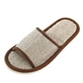thumbnail image 2 of Cyglowse Non Slip Guest Slippers Unisex Washable Reusable House Shoes Disposable Slippers Linen Slipper Hotel Slipper for Indoor, Bedroom Coffee 37-38, 2 of 6