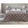 thumbnail image 1 of Checkered Down Alternative Comforter, Irish Tartan Plaid Motifs in Christmas Colors Geometrical Stripes, Microfiber Quilt for All Season, 5 Sizes, Emerald Yellow Vermilion, by Ambesonne, 1 of 3