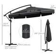 thumbnail image 3 of Outsunny 11FT Offset Hanging Patio Umbrella for Backyard, Black, 3 of 10