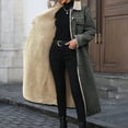 thumbnail image 6 of Women's Winter Windproof Lined Long Denim Coat Trucker Jacket BK1 L, 6 of 7