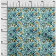thumbnail image 2 of oneOone Cotton Poplin Twill Teal Blue Fabric Leaves Craft Projects Decor Fabric Printed By The Yard 56 Inch Wide, 2 of 5