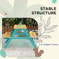 thumbnail image 5 of Wooden Picnic Table Set, Outdoor Bench Set with Seating for 4 Kids Ages 3-8 Years Old, for Patio Garden, Easy Installation, Outdoor & Indoor Use, Natural Wood, 5 of 9