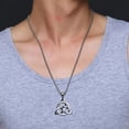 thumbnail image 2 of Vnox Triquetra Necklace, Silver Stainless Steel Celtic Knot Necklace for Men with 24" Rolo Chain, 2 of 7
