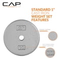 thumbnail image 3 of Set de 4 discos de peso de hierro fundido CAP Barbell de 5 lb, 3 of 5