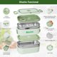 thumbnail image 3 of Caja de Almuerzo, Bento Box con Cubiertos, Portátil Sellada, Puede Calentar y Refrigerar (Verde), 3 of 3