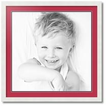 ArtToFrames Collage Photo Picture Frame with 1 - 22x22 Openings, Framed in White with Rouge and Black Mats (CDM-3966-301)