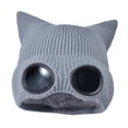 thumbnail image 2 of Gorro de invierno informal perfecl con orejas de gato gris, 2 of 8
