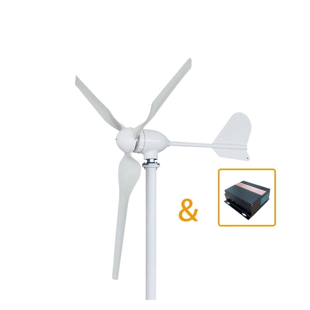 Wind Turbine Generator Low Wind Speed 2000W Horizontal Wind Turbine Generator 12V 24V 48V Windmill With MPPT Charger Controller ,Easy to Install