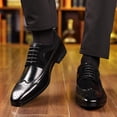 thumbnail image 4 of Men's Two-Tone Brown Leather Wingtip Brogue Oxford Dress Shoes, 4 of 8