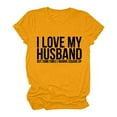 thumbnail image 1 of B91xZ T-Shirts d'Été pour Femmes Manches Courtes Extensibles Col Rond T-Shirt, Jaune S, 1 of 3