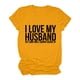thumbnail image 1 of Gibobby Playera de Manga Corta con Cuello Redondo Mujeres Casual Impresión Manga Corta Tops Blusa Cuello Redondo Casual Tee Túnica Camisas(Amarillo,M), 1 of 3