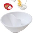 thumbnail image 1 of Split Cereal Bowl, Cereal Bowl Separate Milk, Moisture Resistant Cereal Bowl, Never Soggy Cereal Bowl for Snack Milk(White), 1 of 7