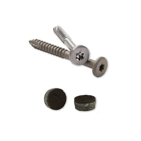 

Starborn Pro Plug System for Trex Fascia - Epoxy Coated Carbon Steel #10 X 1-78 inch Screws and Trex Select Saddle Plugs - 100 Count