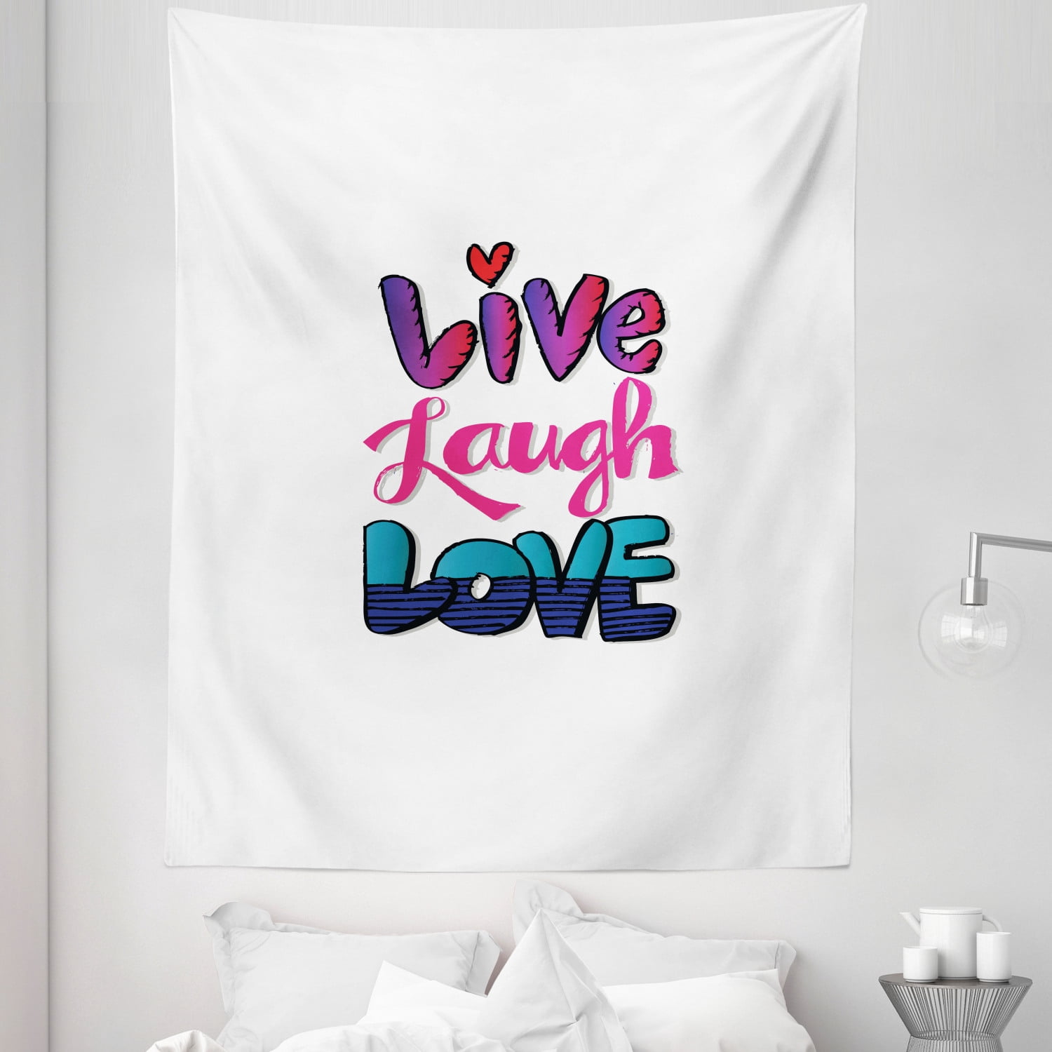 Live Laugh Love Tapestry, Vintage Inspirations in Colorful Live Laugh ...