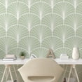 thumbnail image 2 of Ambesonne Art Deco Peel & Stick Wallpaper for Home, Green Geometric Circles, 13"x100", Pale Green and White, 2 of 5