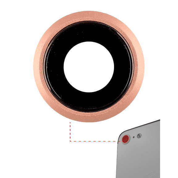Replacement Back Camera Lens With Bracket & Bezel Compatible For iPhone 8 (Gold) (10 Pack) (Real Sapphire l Premium)