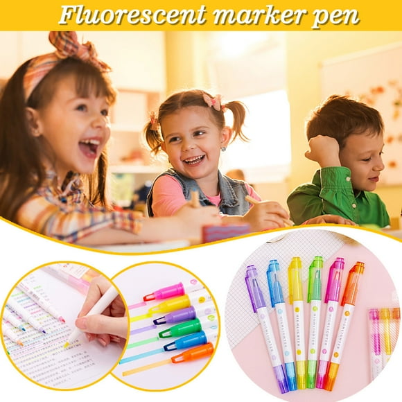 Head Double Head Highlighter 6 Colour Fluorescent Candy Colour Marker5ml Colorful Pens Ballpoint Gel Pens Colors Tire Pens And Ink Set with Set Ink Pens Fine Point for Women Antique Glass Inkwell