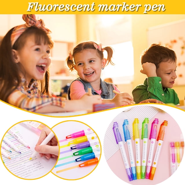 Head Double Head Highlighter 6 Colour Fluorescent Candy Colour Marker5ml Colorful Pens Ballpoint Gel Pens Colors Tire Pens And Ink Set with Set Ink Pens Fine Point for Women Antique Glass Inkwell