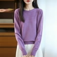 thumbnail image 4 of Womens Sweater Basic Tops, Long Sleeve Pullover for Women Spring Casual Knitted Solid Color Crewneck Sweaters Fall Clothes, 4 of 4