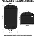 thumbnail image 2 of 1 Pack 47" Garment Bags for Travel and Hanging Clothes Storage, Suit Covers with Handles Breathable Foldover Suit Bags for Traveling Clothes Protector for Gowns Dresses Sweaters, Black, 2 of 8