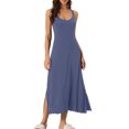 thumbnail image 2 of INSPIRE CHIC Women's Pajama Dress Slip Round Neck Cross Back Camisole Long Nightgowns XS Blue, 2 of 6