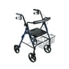 Drive Medical D-Lite Aluminum Rollator, 8 Inches Casters With Loop Locks And Tool Free Removable Wheels, Blue - 1 Ea