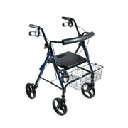 Drive Medical D-Lite Aluminum Rollator, 8 Inches Casters With Loop Locks And Tool Free Removable Wheels, Blue - 1 Ea