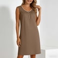 thumbnail image 2 of Gamivast Nightgowns for Women Sleeveless Scoop Neck Loose Fit Shift Mini Dress Solid Color Lace Trim Flowy Comfy Casual Everyday Wear Summer Dresses Spring Dresses, 2 of 8