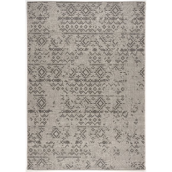 6'7" x 9' Quick Dry Transitional Grey Anthracite Indoor/Outdoor Rug