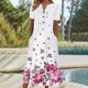 thumbnail image 1 of ICHUANYI ClearanceFashion Women Summer Printing Causal V-Neck Button Short Sleeve Vacation Pockets Dress(Hot Pink, L) ICHUANYI WER20232080501870, 1 of 5