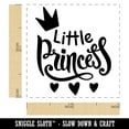 thumbnail image 2 of Little Princess Cursive with Crown and Hearts Self-Inking Rubber Stamp Ink Stamper - Black Ink - Small 1 Inch, 2 of 7