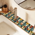 thumbnail image 2 of Yayeee Faucet Mat for Kitchen Sink 14.7" Diatomite Long Splash Guard Pad, Yellow Geometric, 2 of 7