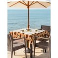 thumbnail image 3 of Outdoor Tablecloth with Umbrella Hole for Patio/Picnic/Party/Camping, Farmhouse Rooster Waterproof Table Cloth Square Cover Washable, Orange Sunflowers Country Plants Rustic (54"x 54"), 3 of 9