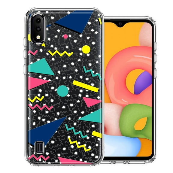 MUNDAZE for Samsung Galaxy A01 90's Swag Shapes Design Double Layer Phone Case Cover