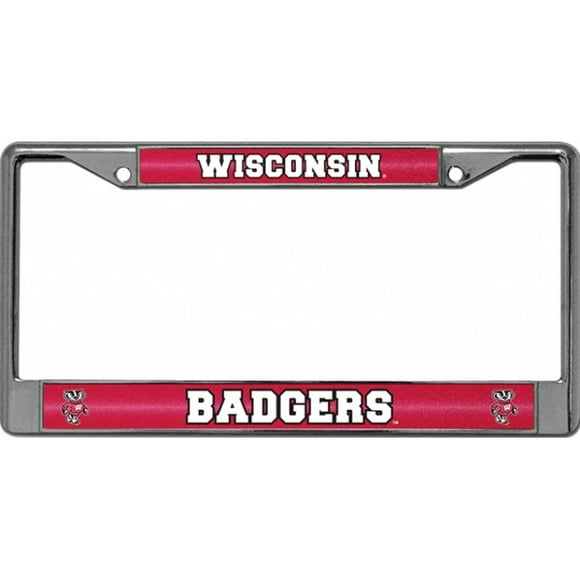 Wisconsin Badgers Glitter Chrome License Plate Frame