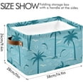 thumbnail image 3 of Large Foldable Storage Bin Summer Palm Trees Dolphin Fabric Storage Baskets Collapsible Decorative Baskets Organizing Basket Bin with PU Handles for Shelves Home Closet-1Pack Decor Gifts, 3 of 7