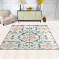 thumbnail image 2 of Yayeee Area Rugs for Living Room 6.7'x4.8' Non Slip Washable Bedroom Floor Carpet, Green Geometric Pattern, 2 of 5