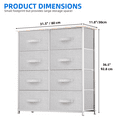 thumbnail image 4 of DEXTRUS 8 Drawers Fabric Storage Dressers for Adult for Bedroom, Living Room, Light Gray, 4 of 5