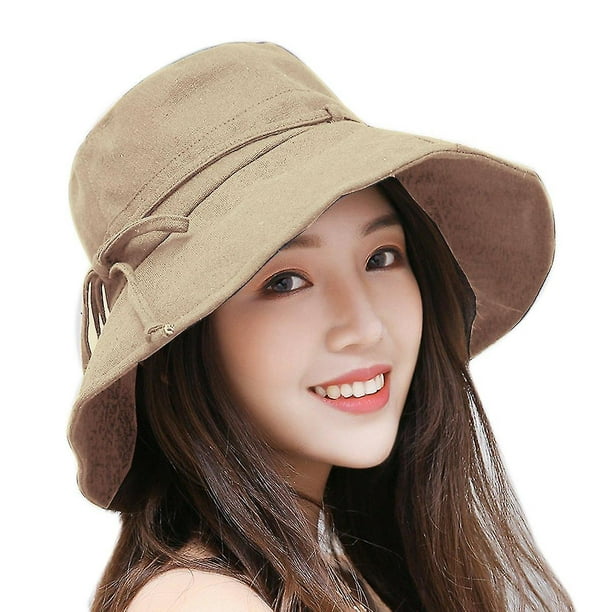 Sun Hats For Women,lovely Summer Ladies Sun Hat Floppy,packable,uv  Protection Upf 50+khaki 