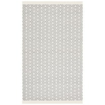 SAFAVIEH Natura Caylee Chevron Area Rug, Ivory/Grey, 8' x 10'