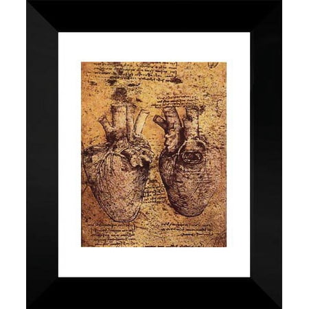 FrameToWall - Drawing of the Heart and its Blood Vessels, from the Anatomical Notebooks 15x18 Framed Art Print by Da Vinci, Leonardo