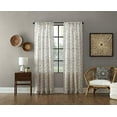 thumbnail image 3 of Archaeo Fragmented Geometric Embroidery Mid-Century Modern Natural Blend Curtain, 50" x 84" Panel, Gray/Linen, 3 of 8