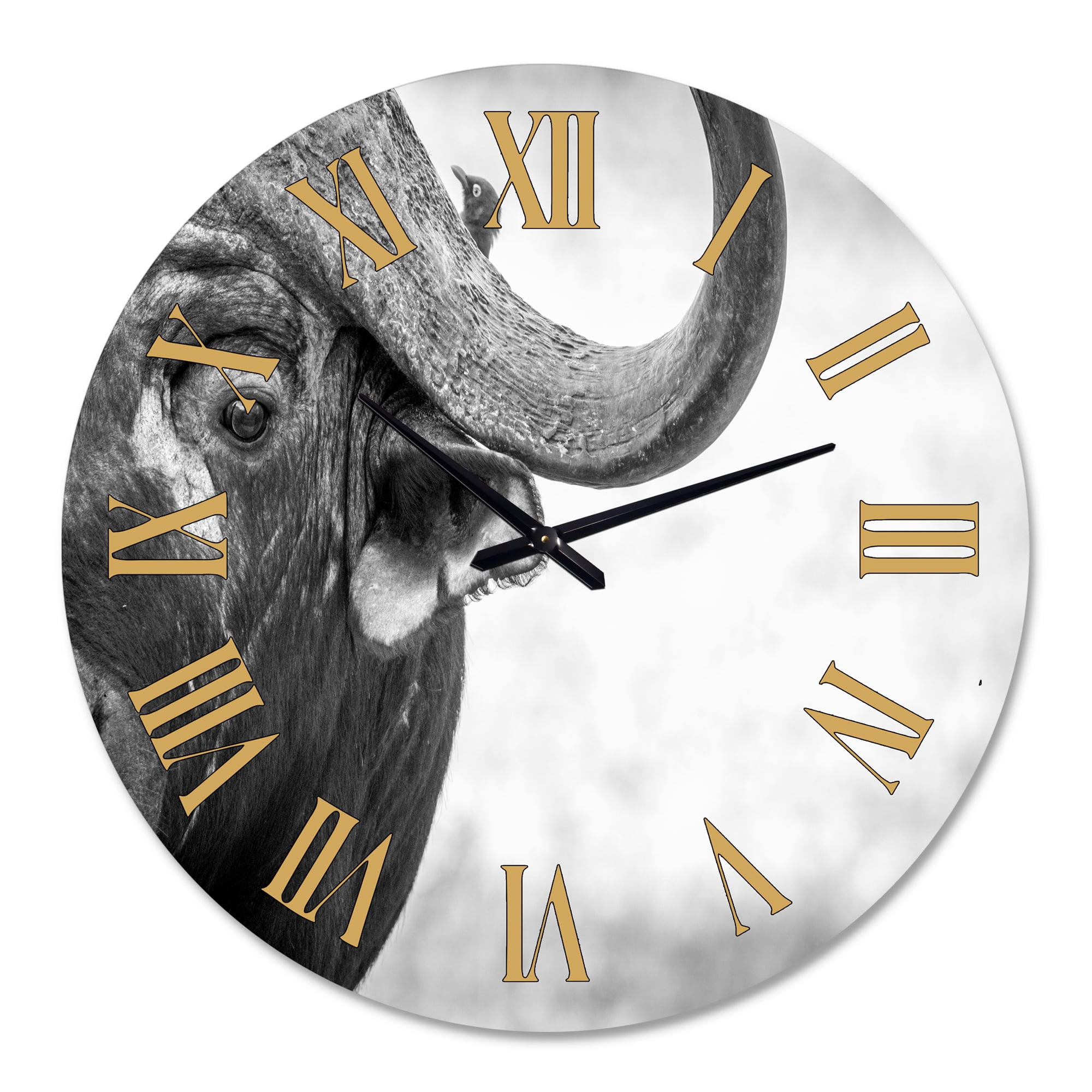 Designart 1 in Quartz Farmhouse Wall Clock